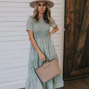 Roolee mint green cheetah maxi dress -NWOT